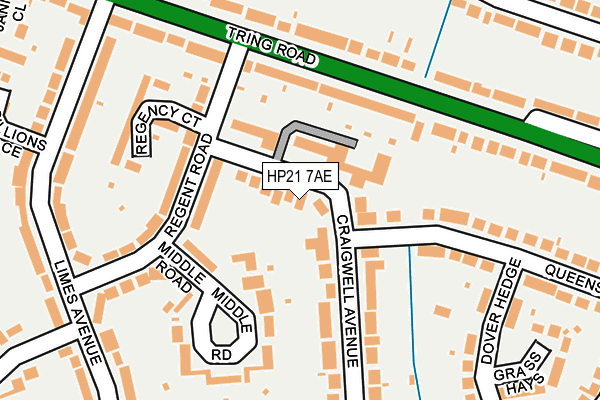 HP21 7AE map - OS OpenMap – Local (Ordnance Survey)