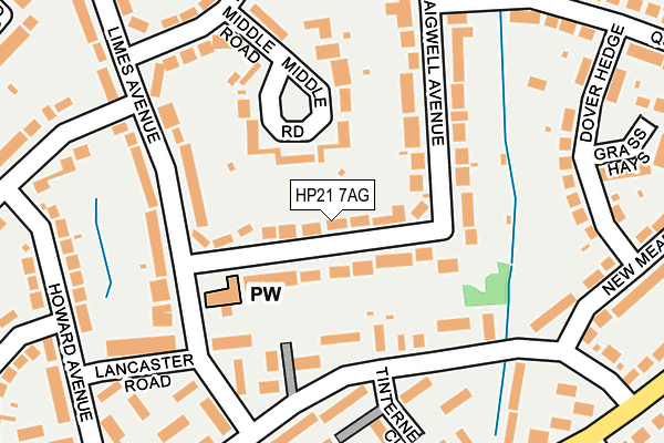 HP21 7AG map - OS OpenMap – Local (Ordnance Survey)