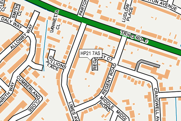 HP21 7AS map - OS OpenMap – Local (Ordnance Survey)