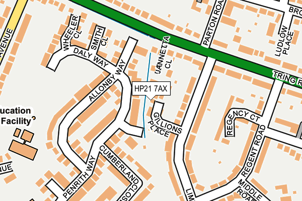 HP21 7AX map - OS OpenMap – Local (Ordnance Survey)