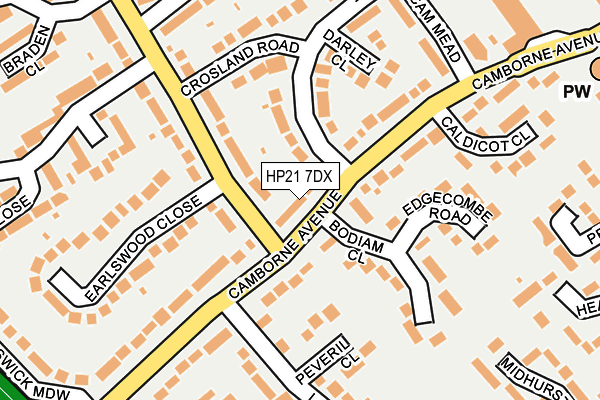 HP21 7DX map - OS OpenMap – Local (Ordnance Survey)