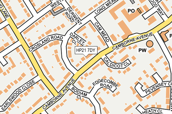 HP21 7DY map - OS OpenMap – Local (Ordnance Survey)