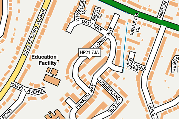 HP21 7JA map - OS OpenMap – Local (Ordnance Survey)