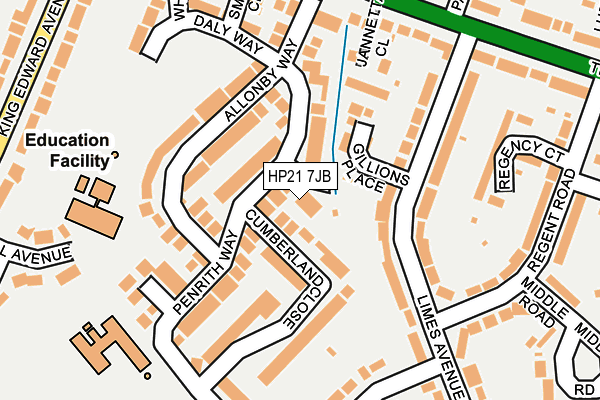 HP21 7JB map - OS OpenMap – Local (Ordnance Survey)