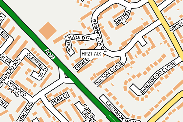 HP21 7JX map - OS OpenMap – Local (Ordnance Survey)