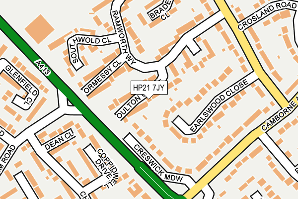 HP21 7JY map - OS OpenMap – Local (Ordnance Survey)