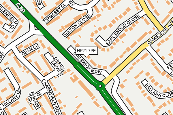 HP21 7PE map - OS OpenMap – Local (Ordnance Survey)