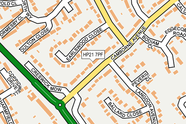 HP21 7PF map - OS OpenMap – Local (Ordnance Survey)