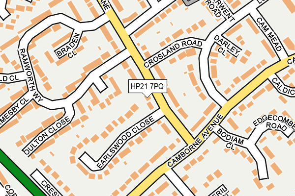 HP21 7PQ map - OS OpenMap – Local (Ordnance Survey)