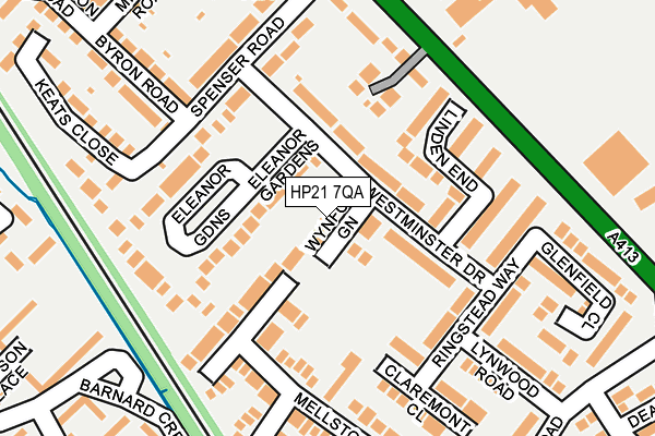 HP21 7QA map - OS OpenMap – Local (Ordnance Survey)