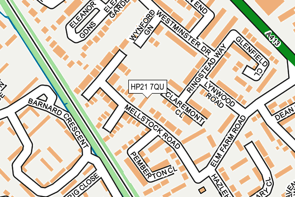HP21 7QU map - OS OpenMap – Local (Ordnance Survey)