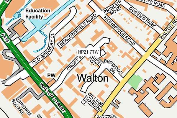 HP21 7TW map - OS OpenMap – Local (Ordnance Survey)