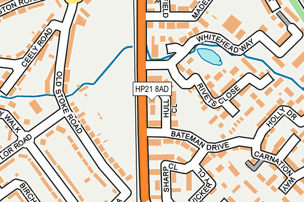 HP21 8AD map - OS OpenMap – Local (Ordnance Survey)