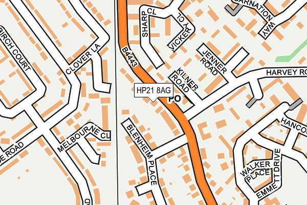 HP21 8AG map - OS OpenMap – Local (Ordnance Survey)