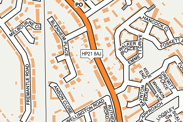 HP21 8AJ map - OS OpenMap – Local (Ordnance Survey)