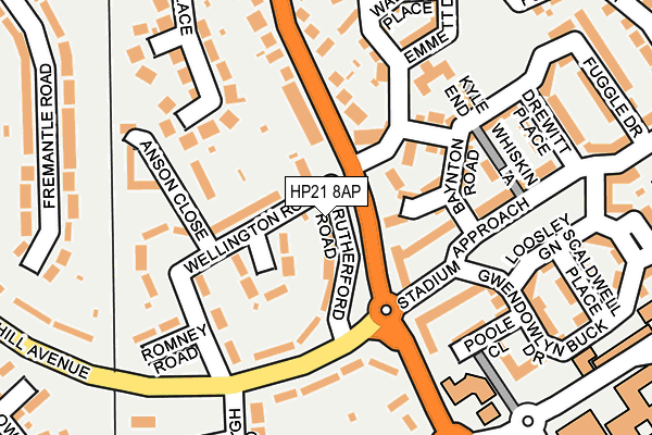 HP21 8AP map - OS OpenMap – Local (Ordnance Survey)