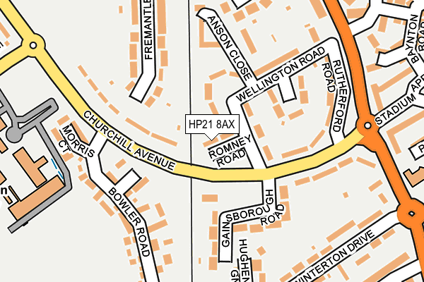 HP21 8AX map - OS OpenMap – Local (Ordnance Survey)