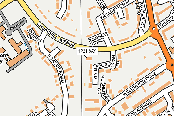HP21 8AY map - OS OpenMap – Local (Ordnance Survey)