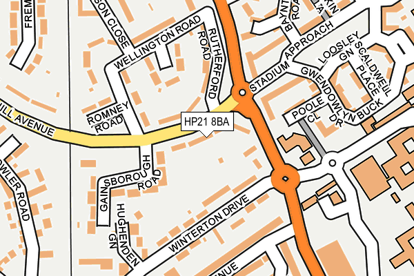 HP21 8BA map - OS OpenMap – Local (Ordnance Survey)