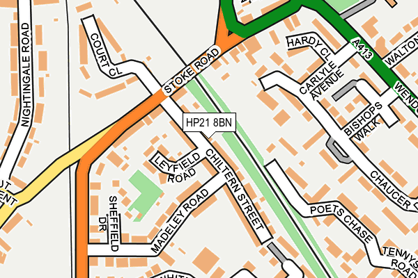 HP21 8BN map - OS OpenMap – Local (Ordnance Survey)