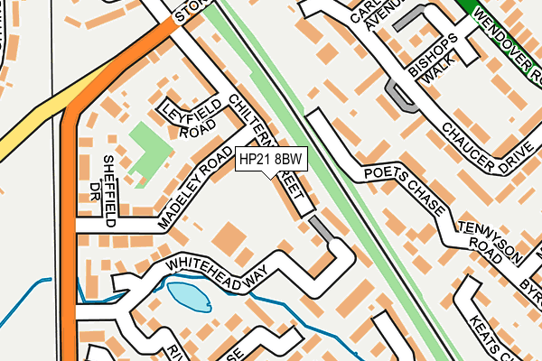 HP21 8BW map - OS OpenMap – Local (Ordnance Survey)