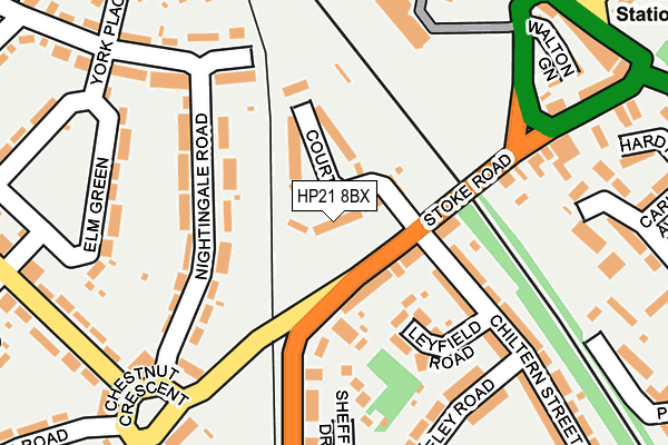 HP21 8BX map - OS OpenMap – Local (Ordnance Survey)