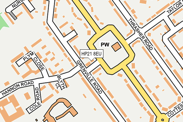 HP21 8EU map - OS OpenMap – Local (Ordnance Survey)
