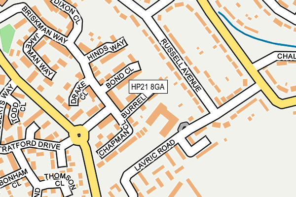 HP21 8GA map - OS OpenMap – Local (Ordnance Survey)