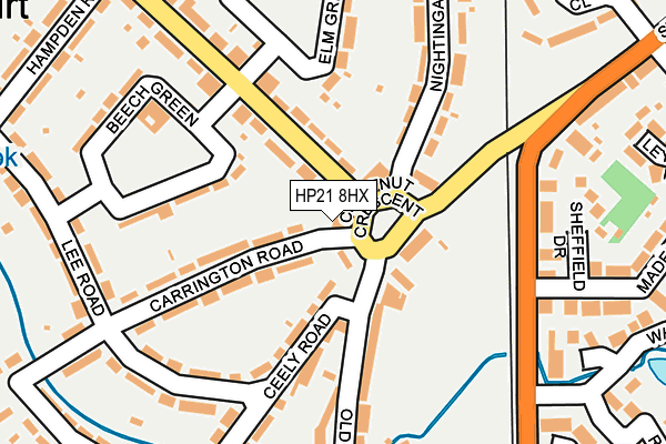 HP21 8HX map - OS OpenMap – Local (Ordnance Survey)