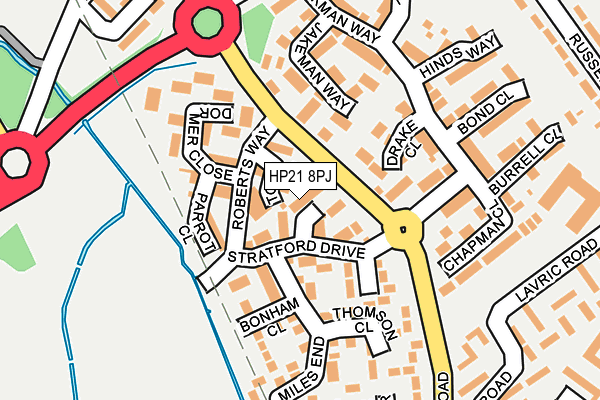 HP21 8PJ map - OS OpenMap – Local (Ordnance Survey)