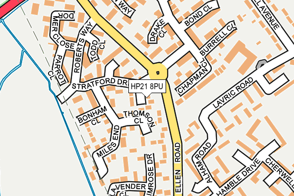 HP21 8PU map - OS OpenMap – Local (Ordnance Survey)