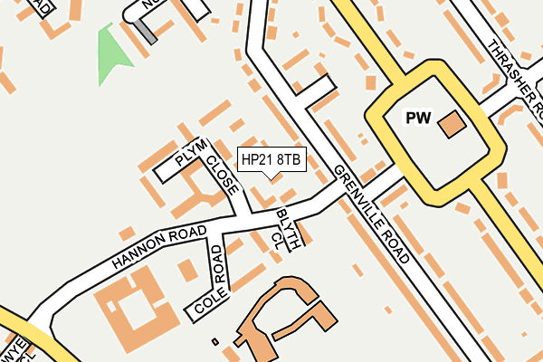 HP21 8TB map - OS OpenMap – Local (Ordnance Survey)
