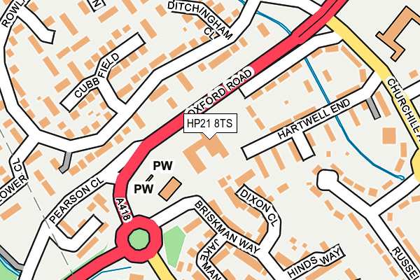 HP21 8TS map - OS OpenMap – Local (Ordnance Survey)