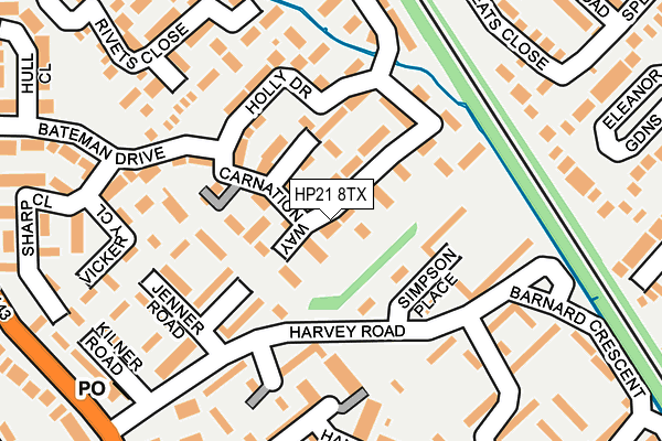 HP21 8TX map - OS OpenMap – Local (Ordnance Survey)