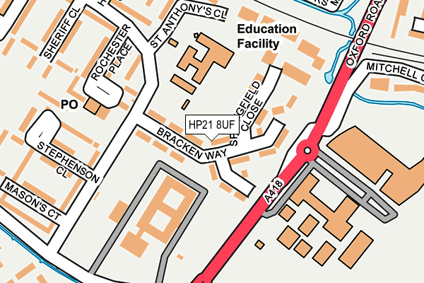 HP21 8UF map - OS OpenMap – Local (Ordnance Survey)