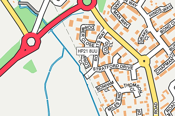 HP21 8UU map - OS OpenMap – Local (Ordnance Survey)