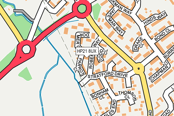 HP21 8UX map - OS OpenMap – Local (Ordnance Survey)
