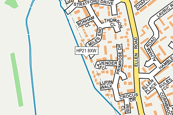 HP21 8XW map - OS OpenMap – Local (Ordnance Survey)