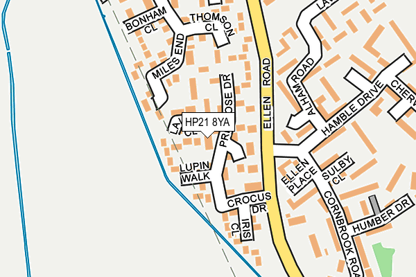 HP21 8YA map - OS OpenMap – Local (Ordnance Survey)