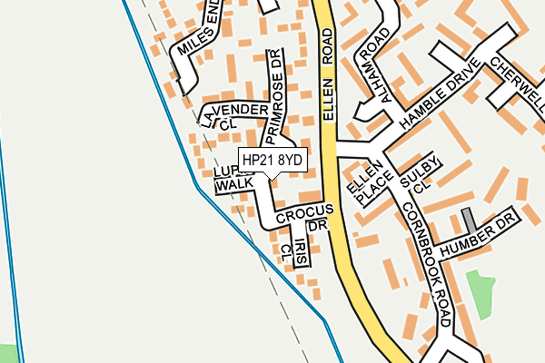 HP21 8YD map - OS OpenMap – Local (Ordnance Survey)