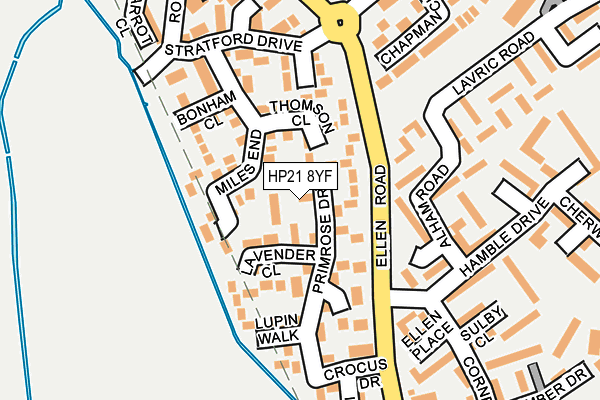 HP21 8YF map - OS OpenMap – Local (Ordnance Survey)