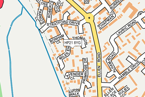HP21 8YG map - OS OpenMap – Local (Ordnance Survey)