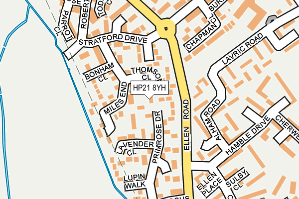 HP21 8YH map - OS OpenMap – Local (Ordnance Survey)