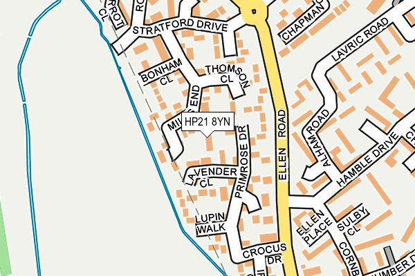 HP21 8YN map - OS OpenMap – Local (Ordnance Survey)