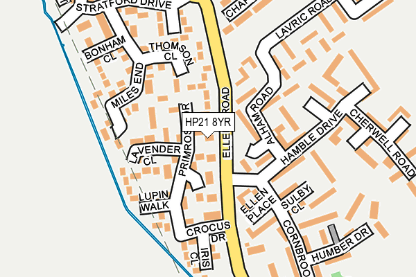 HP21 8YR map - OS OpenMap – Local (Ordnance Survey)