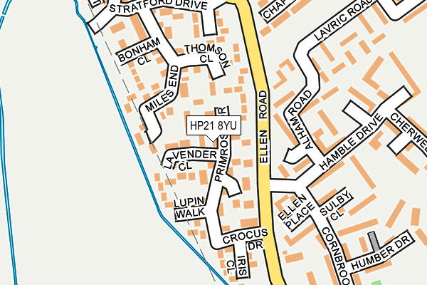 HP21 8YU map - OS OpenMap – Local (Ordnance Survey)
