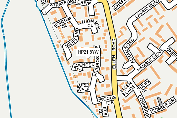 HP21 8YW map - OS OpenMap – Local (Ordnance Survey)