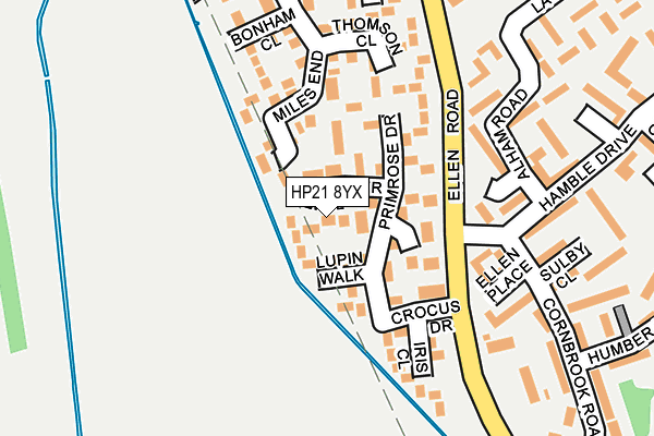 HP21 8YX map - OS OpenMap – Local (Ordnance Survey)