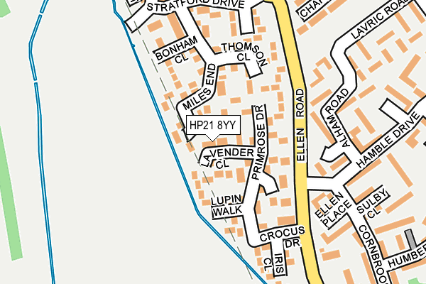 HP21 8YY map - OS OpenMap – Local (Ordnance Survey)