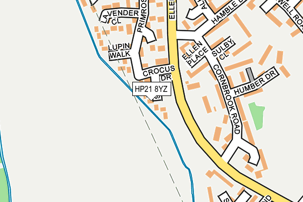 HP21 8YZ map - OS OpenMap – Local (Ordnance Survey)